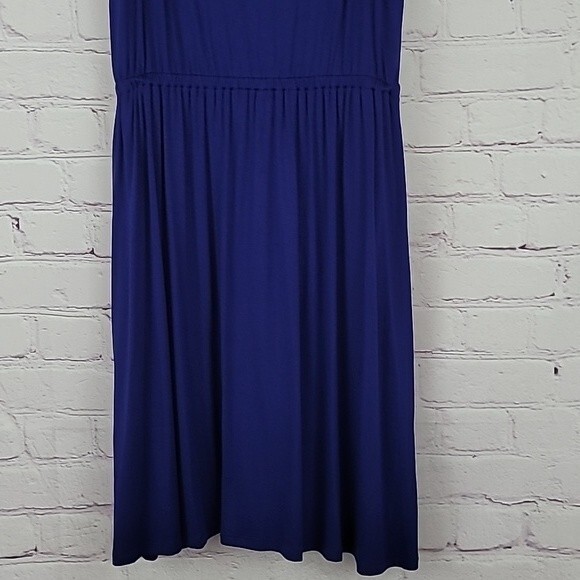 Loft Blue Jersey Knit Sleeveless Dress with Elasticized Waist. Size Small. NWT - Picture 6 of 9